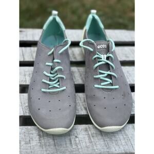 Ecco Biom Lace-Up Women’s Sneakers Shoes Grey Blue (Aqua) US 8.5-9 EU 39 Comfort